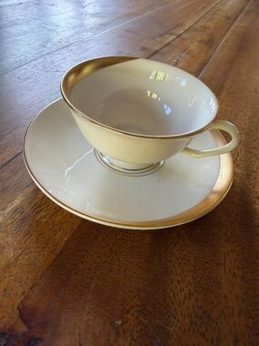 Tea Cup and Saucer | Pattern is Pickard Elegance 1202 from 1976